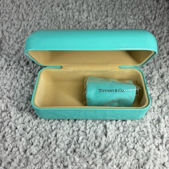 Tiffany & Co. Case Glasses Sunglasses 1837 Blue Protective Case Glass Wipe Lense - Picture 2 of 5